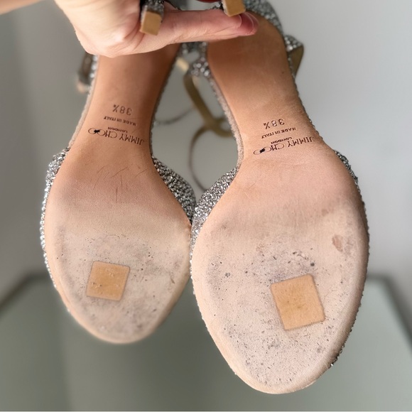 Like new Jimmy CHOO Sacora 100 Sandals with Crystals Sphere Detail 38.5 - Picture 17 of 17